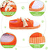 Zhanmai 4 Pieces Dog Shoe Chew Toys, Durable Puppy Squeaky Mini Sneakers Decoy Sandal Plush Toys (Green, Orange, Yellow)