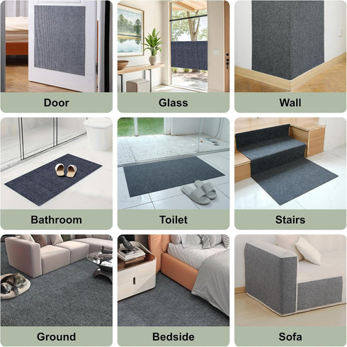 Trimmable 78.7x15.8In) Cat Scratching Climbing Carpet Mat, Adhesive Cat Post Covered Pad Replacement for DIY Cat Tree