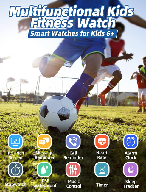 Kids Smart Watch for Girls, IP68 Waterproof Fitness Tracker with 1.5 Inch DIY Face, Heart Rate Monitor, 19 Sport Modes