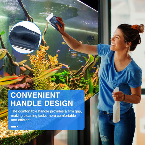 2 0.25-0.375Inch fishkeeper Aquarium Strong Magnetic Glass Cleaner Brush, Fish Tank Algae Magnet Cleaning Tool