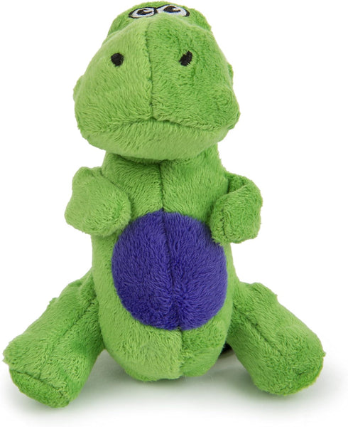 goDog Just For Me Dinos T-Rex Squeaky Plush Dog Toy - Green, Mini, Chew Guard Technology