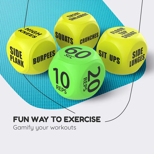 2 Pack 6 TidyFriend Exercise Dice Sided Foam Workout Dice for Teens & Adults, Fun Fitness Equipment for Solo or Group