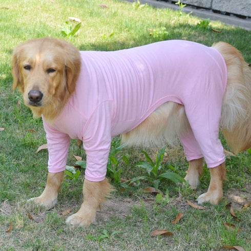 Lovelonglong Dog Pajamas - Lightweight Pure Cotton Jumpsuits for Large Medium Small Dogs, Stylish PJS, Pink S