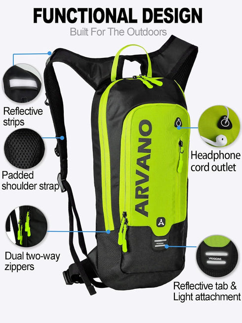 Hydration Pack Backpack with 2L TPU Water Bladder, Lightweight 6L Daypack for Hiking, Cycling, Skiing