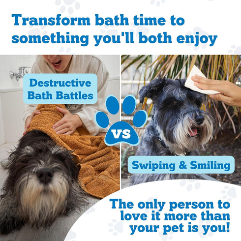 Pets XL Hypoallergenic Pet Wipes, Deodorizing No Bath Cleaning for Dogs & Puppy Grooming, Aloe & Chamomile