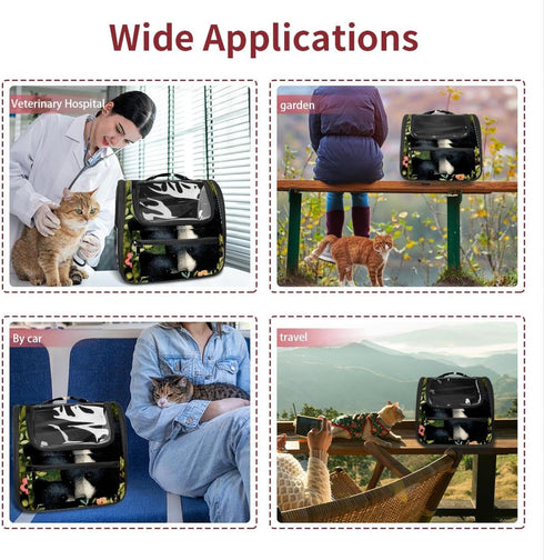 (2) Backpack Backpack Black Bears Mon Love Baby Cat Carrier, Pet for Dog Cat Puppy Kitty, Travel Carrier for Hiking