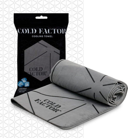 Premium PVA Cooling Neck Towel-Chill Pad, Lasts 5 Hours, for Neck and Face, UPF 50+ (Gray)