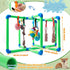 RoundFunny 9 31.5 22.6 19 Inch Puppy Play Gym with Toys Small Dogs Indoor Jungle Playground PVC Frame with Bungee
