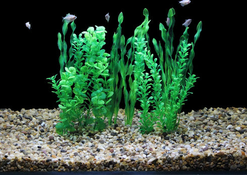 AQUANEAT Fish Tank Decorations, 10 Packs Plastic Aquarium Plants