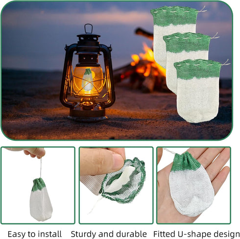 ZNBSIXP 10 Pack U-Shaped Lantern Mantles,Propane Lantern Mantle,Upgrade Camping Lamp Mantle,Gas Lamp Mantles Perfect