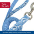 Coastal Pet Sublime Dog Leash, Fashionable Dual-Pattern Design, Colorful Trendy Pattern, Blue Waves with Blue Checkers,