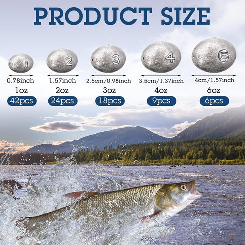 Vertintong Egg Fishing Sinker Weights Kit Egg Weights Rig Drop Bass Casting Fishing Sinkers Saltwater Freshwater Gear