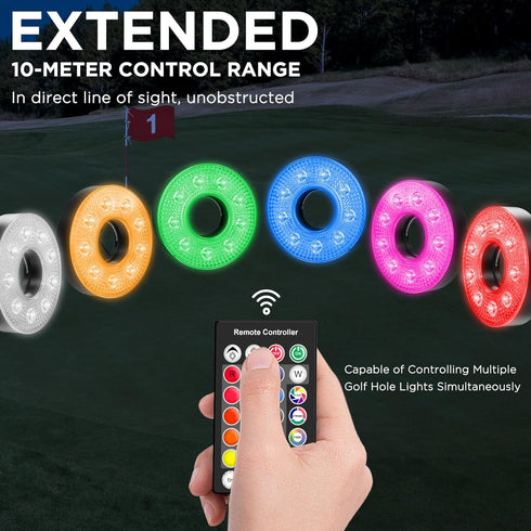 KINGTOP Rechargeable LED Golf Hole Light, Waterproof, Remote-Controlled, Perfect for Night Golf Practice and Outdoor