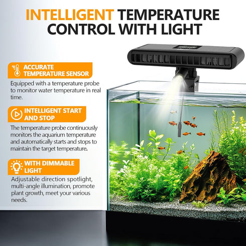 hygger Aquarium Chiller Fan - Auto Temperature Control Cooling Fan with Adjustable Temperature and 3 Wind Speeds