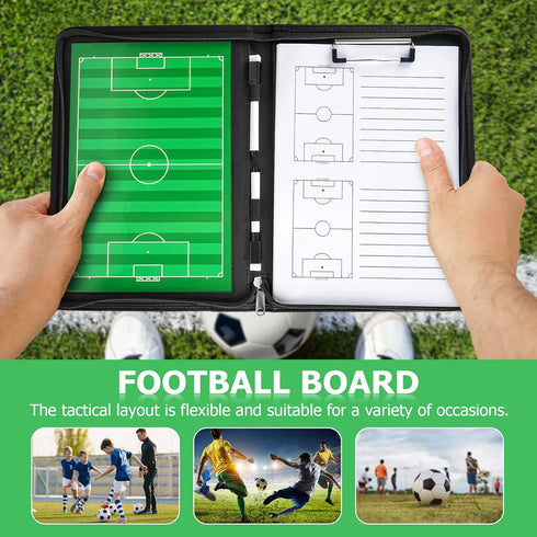 Pure Vie Magnetic Soccer Coaching Tactics Board, Portable Dry Erase Clipboard for Coaches with Markers and Eraser