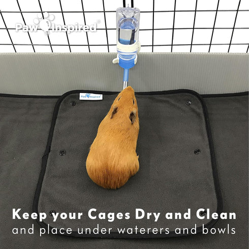 Paw Inspired Washable Guinea Pig Cage Liners, Fleece Bedding for Small Animals, Bamboo Charcoal Odor Control Pee Pads