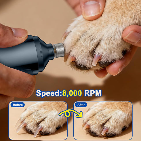 HOOCEN Trimmers Pet Nail Grinder, Quiet and Low-Vibration Dog Nail for Large Dogs, Medium, Small Dogs Cats Pets