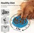 4 Cups Pet Food Bowls for Large Dogs, Slow Feeder Anti-Slip Bowls, 2Pcs Rose Red & Dark Blue