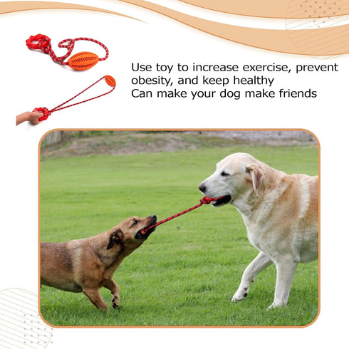 Interactive Dog Chew Toy with Rope for Aggressive Chewers - Treat Dispensing, Toothbrush for Pet Teeth Cleaning