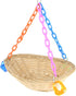 1914 Bonka Bird Toys Basket Swing - Colorful Bamboo Chew Swing for Parrots, Quaker, Parrotlet, Budgie
