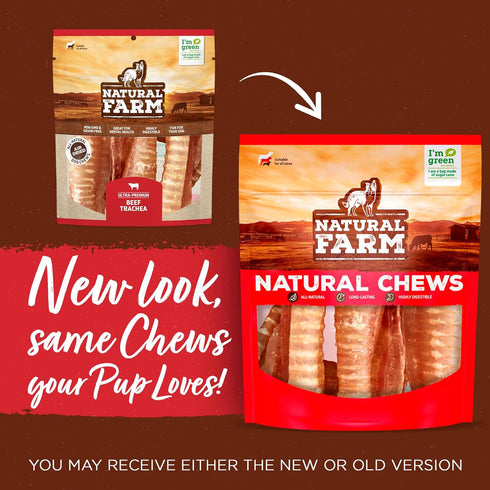 (6 Inch, 6 Pack)- 100% Natural Farm Beef Trachea for Dogs Beef,Odor Free Trachea Dog Chews- Glucosamine & Chondroitin