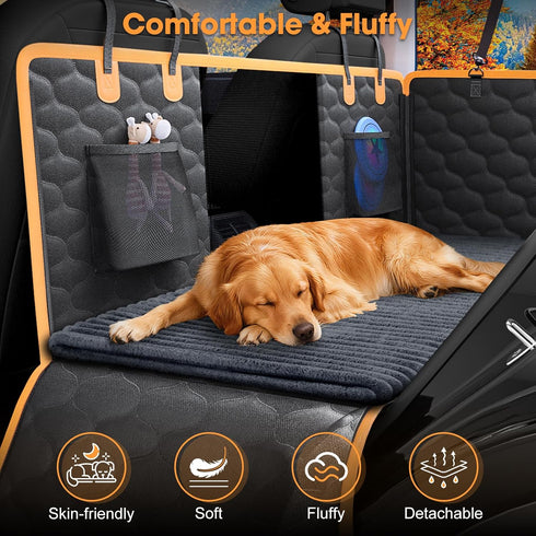 54"x 24.8", FURTIME Backseat Pet Bed Mat, Non-Slip Dog Bed for Car Back Seat, Washable Travel Pet Mat with Removable