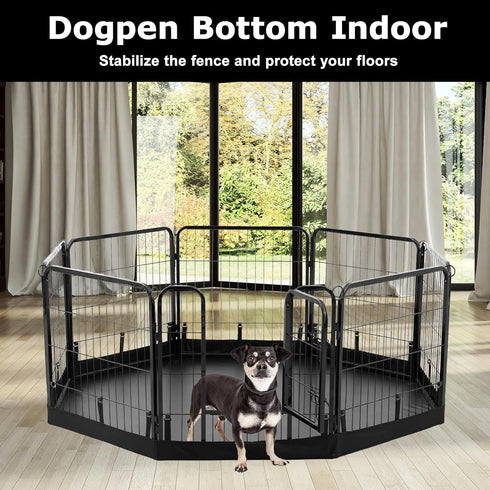 24 Inch 8 PJYuCien Dog Playpen Bottom Pad, Fits Width Panels Regular Octagon Metal Exercise Pet Playpen, Black