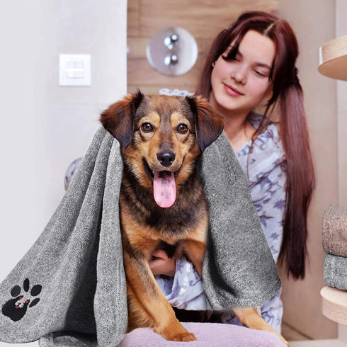Dog Towels for Drying Dogs, Super Absorbent Soft Microfiber Bath Grooming Towel for Dogs, Cats, and Other Pets (M-36" *