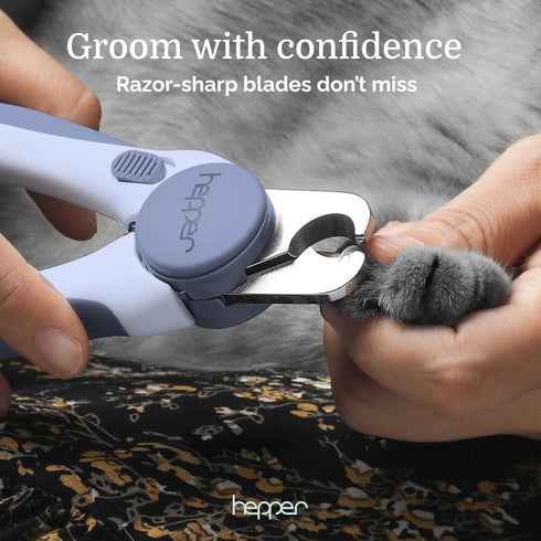 Hepper Cat Nail Clipper Kit - Small and Large Sharp Cat Claw Clippers with Added Nail File and Storage Pouch - Cat Nail