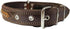 Genuine Leather Braided Studded Dog Collar, Brown, 1.6" Wide, Fits 19"-24" Neck
