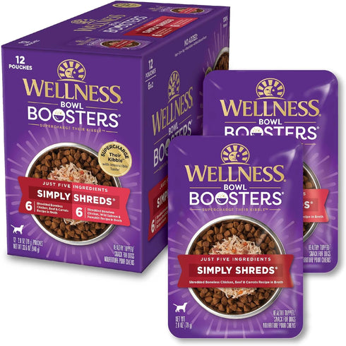 Wellness Natural Pet Food Simply Shreds Variety Pack, 2.8 Ounce Pouch (Pack of 12)