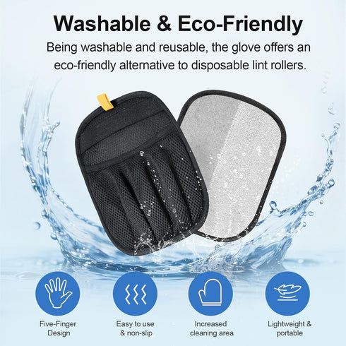 2Pcs 2025 Pet Hair Removal Glove for Cats & Dogs, Newly Upgraded Five-Finger Electrostatic Pet Hair Gloves, Reusable