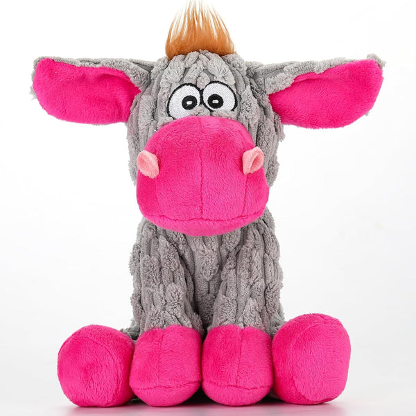 loncoldy Plush Chew Toys for Large Dogs, Tough Crinkle Stuffed Animal Squeaky Interactive