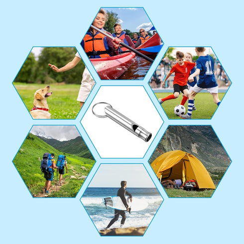PATIKIL Emergency Whistles with Keychain, Aluminum Survival Whistle for Camping and Outdoors