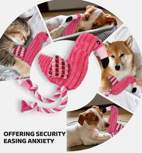Squeaky Dog Toys - Plush Dog Toys with Soft Durable Fabric for Small Medium Large Breeds, Interactive Tug of War Rope
