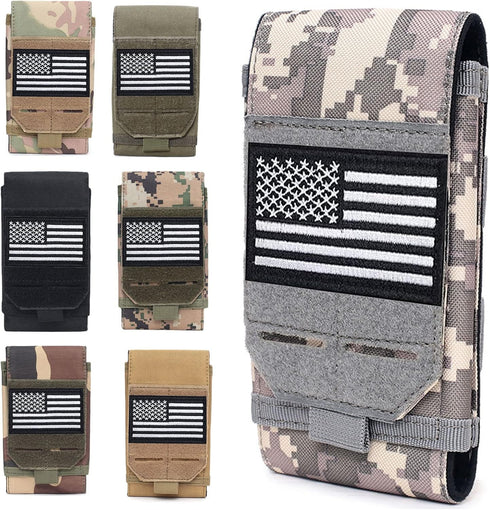Upgrade 1000D Laser Cut Molle Phone Pouch, Heavy Duty Waterproof Tactical Cell Phone Holder for 4.7"-6.7" Phones
