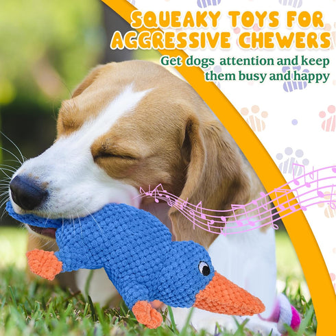 Vitscan Squeaky Dog Toys for Large Breeds, Tough Plush Stuffed Platypus, Interactive Chew Toy for Small Dogs