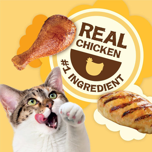 (Pack 6) 6 oz. Purina Friskies Natural Cat Treats, Party Mix Natural Yums With Real Chicken & Vitamins, Minerals