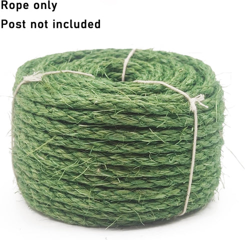 Natural Sisal Rope, 1/4 Inch 65FT for Cat Scratching Post Repair, Multi Color Cat Scratch Tree Rope Replacement, Cactus