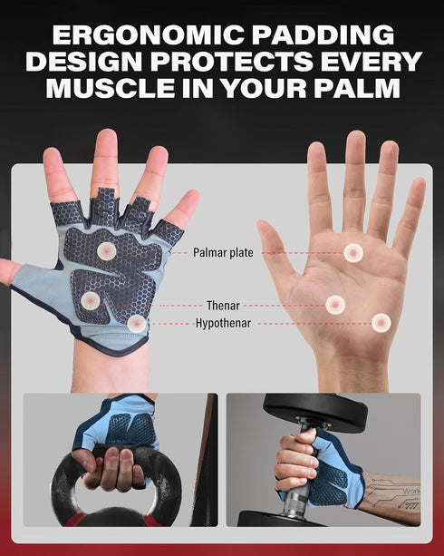 LIONCO Workout Gloves for Men Women,Weight Lifting Gloves with Breathable Gel Padded Excellent Grip for Gym