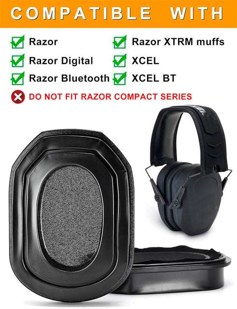 defean Razor Silicone Gel Instant chill Ear Pads - Replacement Earpads Cushion Compatible with Walker's Razor Earmuffs