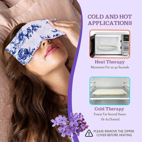 Hihealer 2-Pack Lavender Silk Eye Pillow, Relaxation Gift for Women, Weighted Eye Mask for Meditation