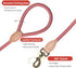Mile High Life Chew Proof Dog Leash - Red Reflective Rope Leash with Leather Tip, 60 Inch for Strong Dogs