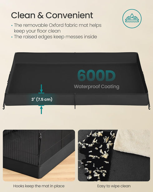 20 48.4 24.8 16.3 Inches, ULPI011BH01 SONGMICS Guinea Pig Cage, Rabbit Cage, Small Animal Playpen with Waterproof Mat