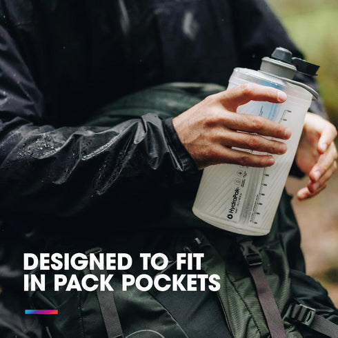 HydraPak Flux+ 1.5L Filter Kit - Collapsible Water Bottle, BPA Free, Ultra Light, Spill-Proof Cap, Clear