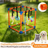 Flickzy 9 Puppy Play Gym with Hanging Toys for Small Dogs, PVC Frame with Bungee Straps, Interactive Indoor Jungle