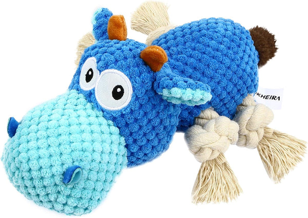 IOKHEIRA Indestructible Dog Plush Toy for Large Aggressive Chewers, Squeaky Stuffed Animals with Cotton Material and