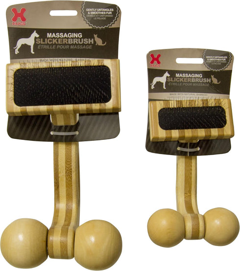 Hugs Pet Products Bamboo Massaging Slicker Brush for Small Pets