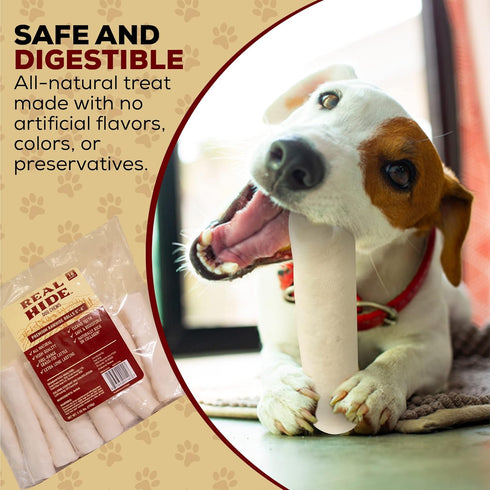 5-6 Inch 16 Count Real Hide | All Natural Dog Chew Treats - Premium Rawhide Rolls, - Long Lasting Grass Fed Free Range