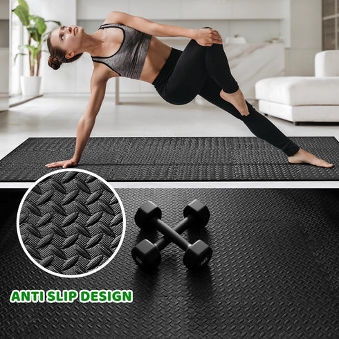 YSHUFJOI 3x6 (18-Pack) 0.4"10mm Feet Interlocking Foam Floor Mats - Thick Gym Mats for Home Workouts, Exercise & Play